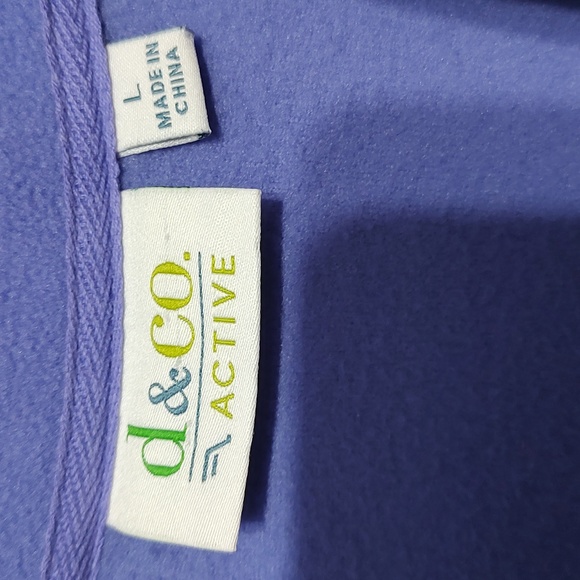 New Denim & Co. Purple and Black Fleece Jacket sz Large - Picture 4 of 6